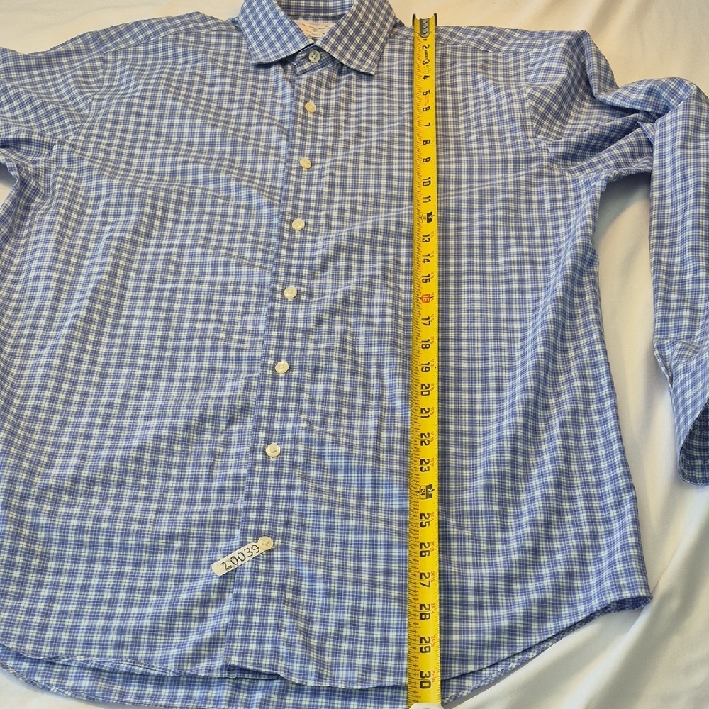 Lorenzo Uomo Long Sleeve Trim Fit Blue Button Down Mens Shirt. Size 34-35. NWOT - Picture 3 of 16